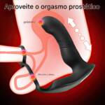 Estimulador de Próstata com 9 Modos de Vibração, Rotação e Batidinhas com Controle Remoto