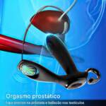 Estimulador de Próstata com 10 Modos de Vibração + 10 Modos de Batidinhas e Controle Remoto