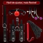 Kit Dominance Sado – Conjunto de Contenção de Pescoço, Pulso e Estímulo BDSM