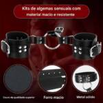 Kit Dominance Sado – Conjunto de Contenção de Pescoço, Pulso e Estímulo BDSM