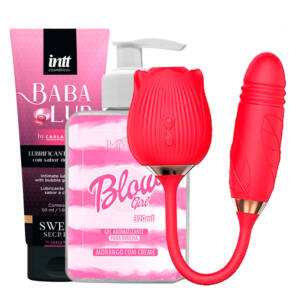 Kit Rosa Chiclete – Vibrador + Babalub Intt + Blow Girl