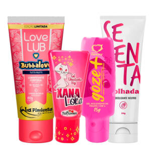 Kit Vibrações & Sensações – Géis Excitantes, Lubrificante Beijável + Deslizante Neutro