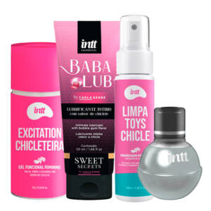Kit Doce Pecado - Excitation Chicleteria + Limpa Toys + Fruit Sexy + Babalub Intt