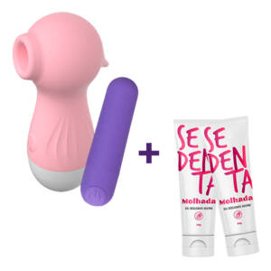 Kit Vibra & Suga – Estímulo Duplo + 2 Gel Sedenta Molhada