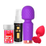 Kit Explora & Sente – Varinha Mágica, Plug Anal, Bolinhas e Gel Lis-In