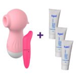 Kit Duplo Prazer –  Sugador + Vibrador + 3 Lubrificantes Kgel