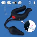 Nicole-RCT S-Hande - Plug Anal com Anel Peniano com Controle Remoto