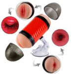 Masturbador Super Forte II - Dupla Entrada com Ventosa de Fixação