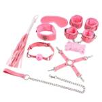 Kit Bondage Pink Passion - Conjunto Completo de Fetiche 8 Itens