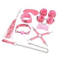 Kit Bondage Pink Passion - Conjunto Completo de Fetiche 8 Itens