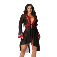 Robe Chamas do Prazer de Tule Corações Bordados - Tallyta Moda Apimentada