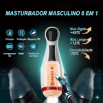 Masturbador Masculino Lanterna Recarregável com 9 Modos de Vibração e 9 de Sucção