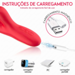 Vibrador com Estimulador Clitoriano, Vibração, Pulsação e Função Tapa