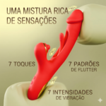 Vibrador com Estimulador Clitoriano, Vibração, Pulsação e Função Tapa