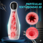 Masturbador Masculino Lanterna Recarregável com 9 Modos de Vibração e 9 de Sucção