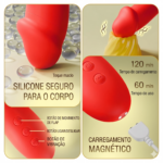 Vibrador com Estimulador Clitoriano, Vibração, Pulsação e Função Tapa