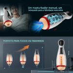 Masturbador Masculino Lanterna Recarregável com 9 Modos de Vibração e 9 de Sucção