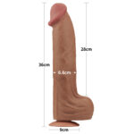 Pênis Realístico King Sized Dupla Camada 36 cm com Ventosa — Marrom LoveToy