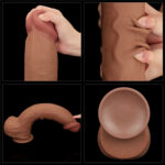 Pênis Realístico King Sized Dupla Camada 36 cm com Ventosa — Marrom LoveToy