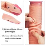 Pênis Realístico Dupla Densidade 30,5 cm com Escroto e Ventosa — Silicone Platinum Bege — LoveToy