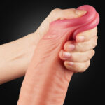 Pênis Realístico Dupla Densidade 30,5 cm com Escroto e Ventosa — Silicone Platinum Bege — LoveToy