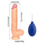 Pênis Ejaculador Flux 26 cm — Com Escroto, Ventosa e Reservatório Interno