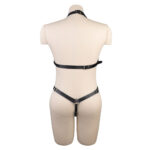 Conjunto Bondage Vixen — Sutiã e Calcinha em PVC com Detalhes Metálicos