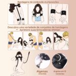 Kit Bondage Completo com Gancho Anal, Algemas, Coleira, Punhos e Corrente de Tração