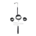 Kit Bondage Completo com Gancho Anal, Algemas, Coleira, Punhos e Corrente de Tração