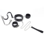 Kit Bondage Completo com Gancho Anal, Algemas, Coleira, Punhos e Corrente de Tração