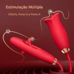 Estimulador Sugador Recarregável 2 em 1 Vibração Vai e Vem