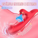 Vibrador com Estimulador Clitoriano, Vibração, Pulsação e Função Tapa
