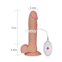 Pênis Realístico Vibratório Antônio — 24 cm com Escroto, Ventosa e 10 Vibrações