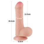 Pênis Realístico Adriano — 18,3 cm Dupla Camada Pele Deslizante com Ventosa