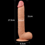 Pênis Realístico King Size Maximus — 27 cm Realista com Ventosa de Alta Pressão