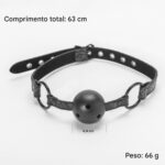 Mordaça de Bola com Fivela Ajustável e Revestimento Interno para Conforto