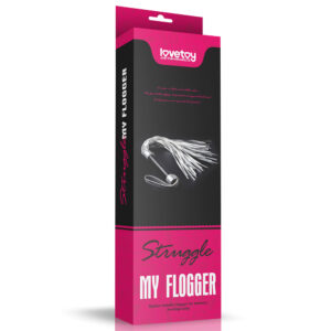 Chicote Struggle My Flogger com Tiras de Couro Sintético e Alça no Cabo