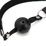 Mordaça Bola Gag — Com Regulagem Ajustável em Couro Sintético e Bola Flexível