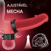 Kit Anel Peniano e Extensor Escrotal em PVC com Coleira e Guia