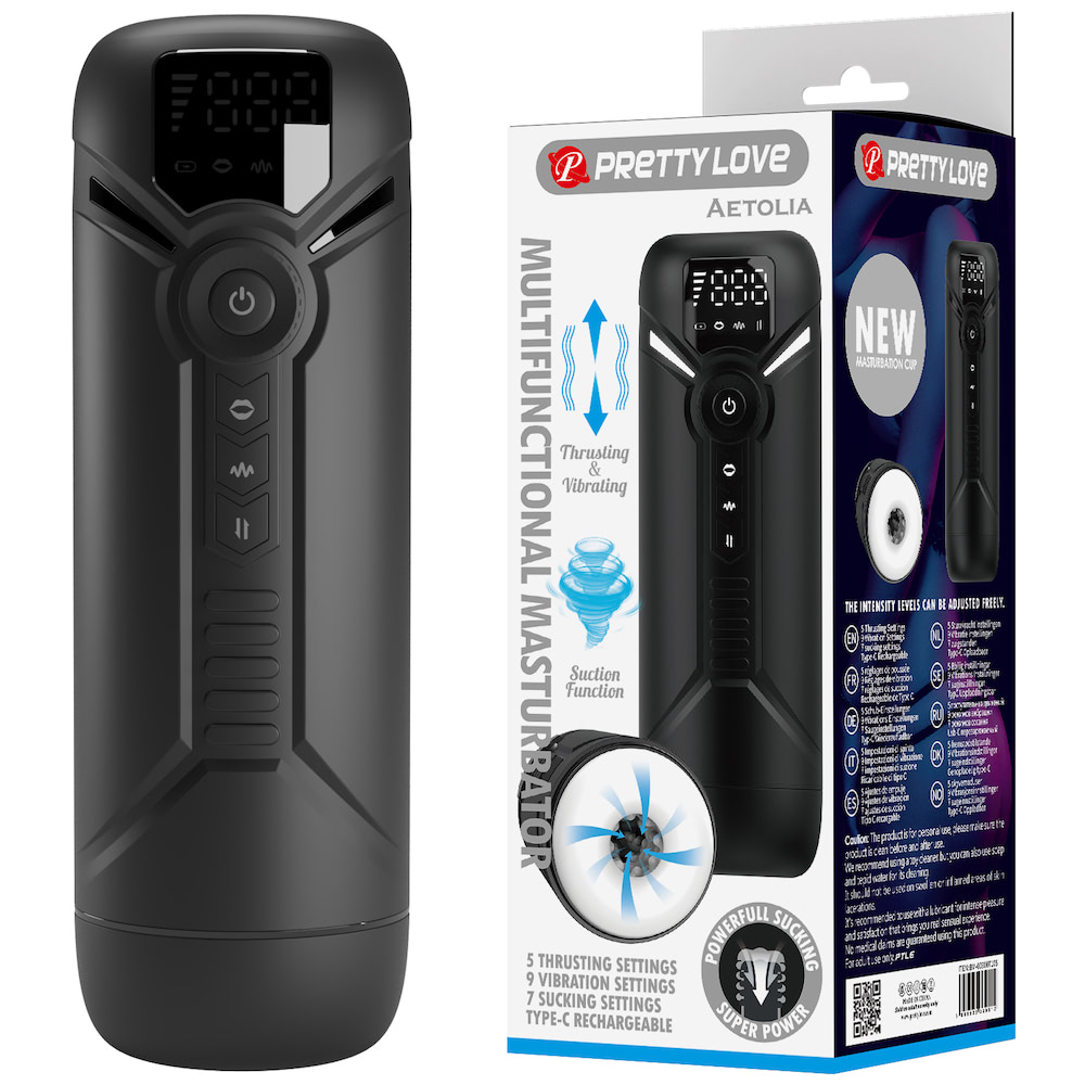 Masturbador Multifuncional Aetolia Pretty Love - Vibração, Sucção e Movimento Automático com Tela LED