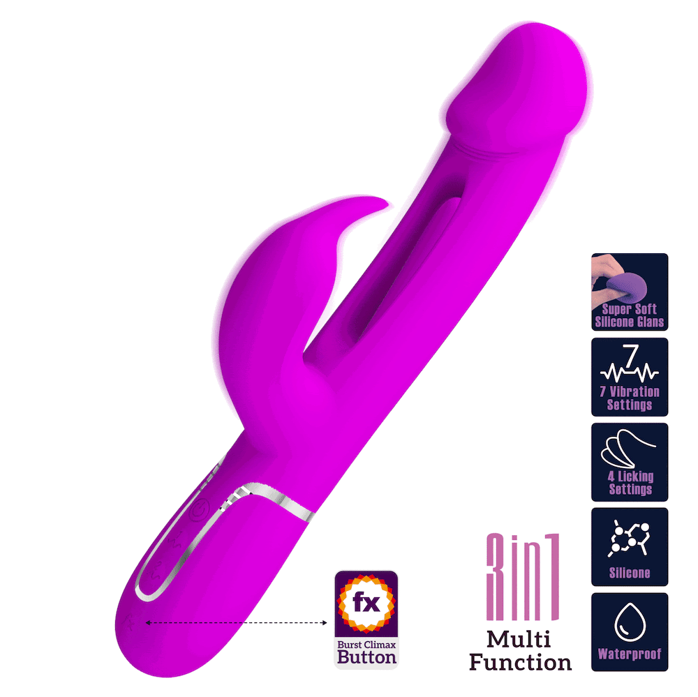 Vibrador Pretty Love Ponto G 3 em 1 – Vibrador e Estimulador Clitoriano