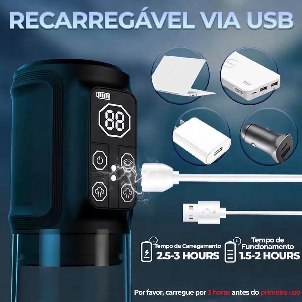 PowerVac Duo — Bomba Elétrica de Sucção a Vácuo 2 em 1 com Vibração