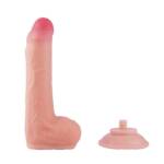 Dildo Super Realístico Dupla Camada Ventosa - 18,3 X 3,4 cm