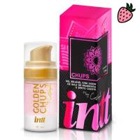Golden Chups 17Ml Intt - Gel Lubrificante Beijável Sabor Bala de Fromboesa Golden Chups 17Ml Intt - Gel Lubrificante Beijável Sabor Bala de Fromboesa